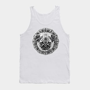 Mandala - Pug B&W Tank Top